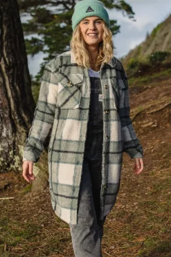Passenger Clothing ltd Fleece Cloudy Recycled Sherpa Longline Fleece Shirt