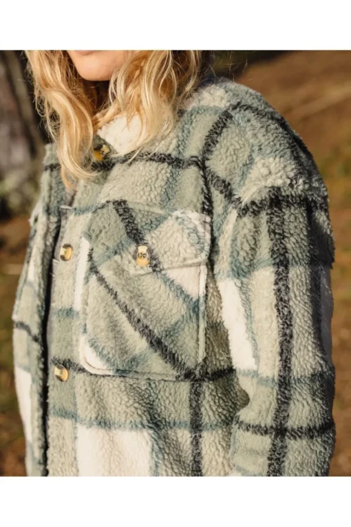 Passenger Clothing ltd Fleece Cloudy Recycled Sherpa Longline Fleece Shirt