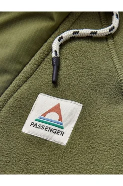 Passenger Clothing ltd Fleece Woodland Hooded 1/2 Zip Recycled Polar