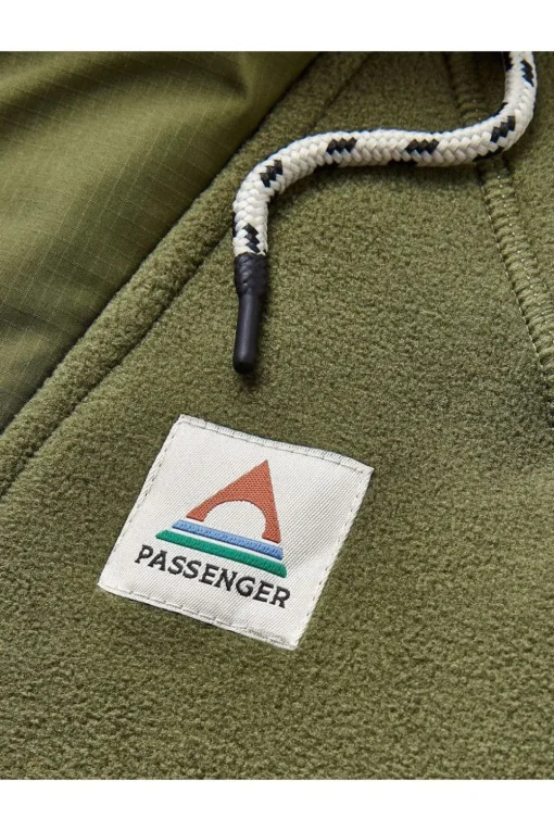 Passenger Clothing ltd Fleece Woodland Hooded 1/2 Zip Recycled Polar