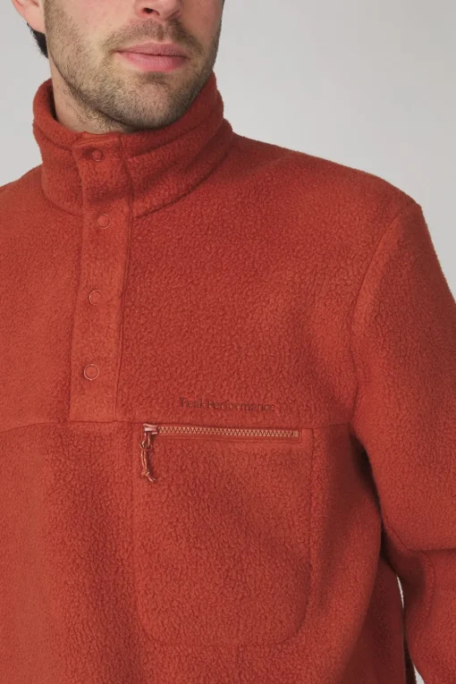Peak Performance Fleece M Fleece Snap T-Neck