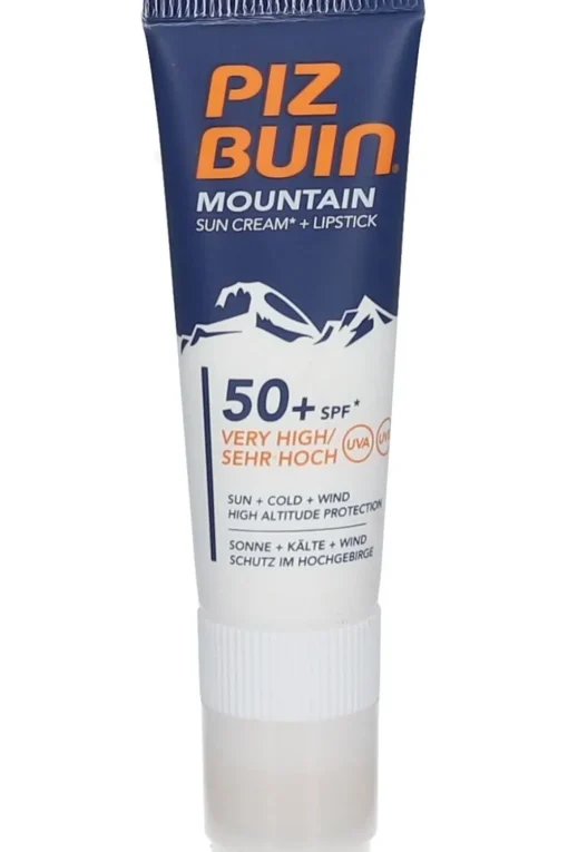 Piz Buin Zonnebescherming Mountain Combi Cream SPF 50+ en Lipbalm SPF 30