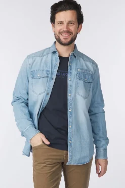 PME Legend Hemd Bleach Indigo Denim