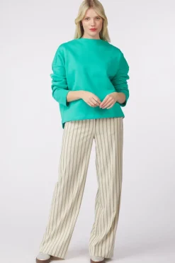 Pom Amsterdam Broek Striped Cream