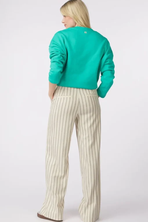 Pom Amsterdam Broek Striped Cream