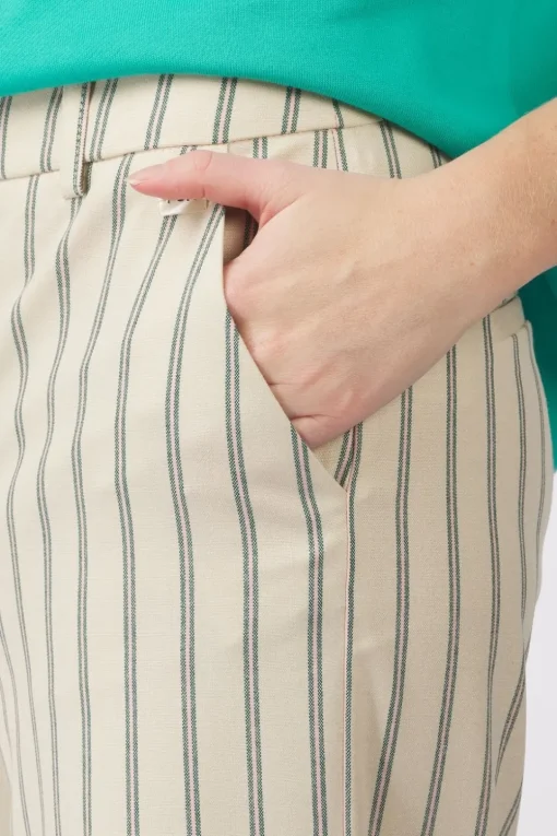 Pom Amsterdam Broek Striped Cream