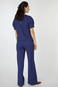 Pom Amsterdam Broek Wide Leg Sapphire Blue