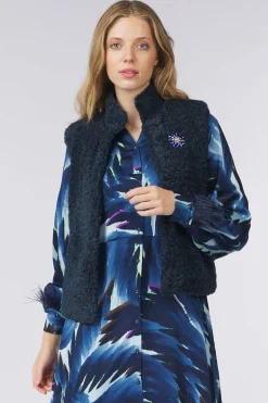 Pom Amsterdam Gilet Teddy Love Navy