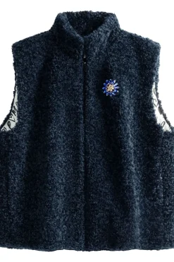 Pom Amsterdam Gilet Teddy Love Navy