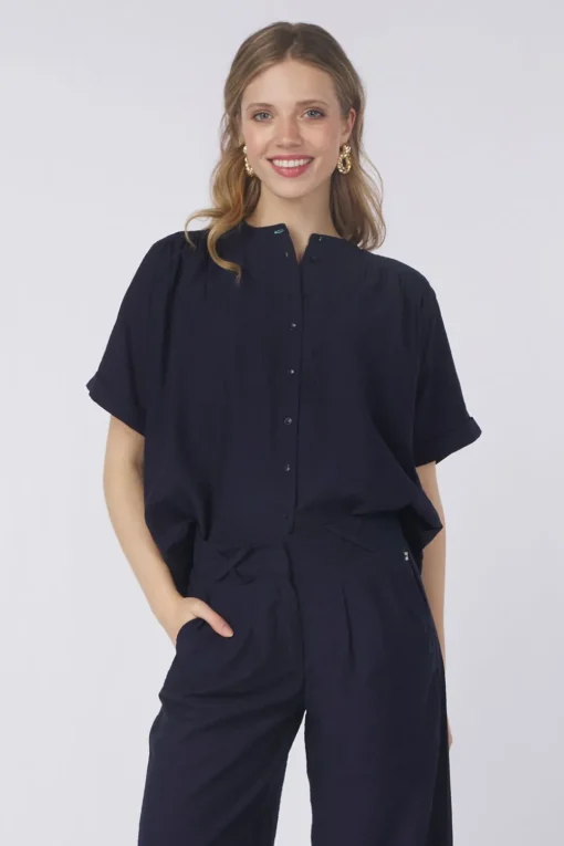 Pom Amsterdam Hemd Deep Dark Blue