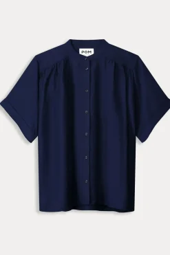 Pom Amsterdam Hemd Deep Dark Blue