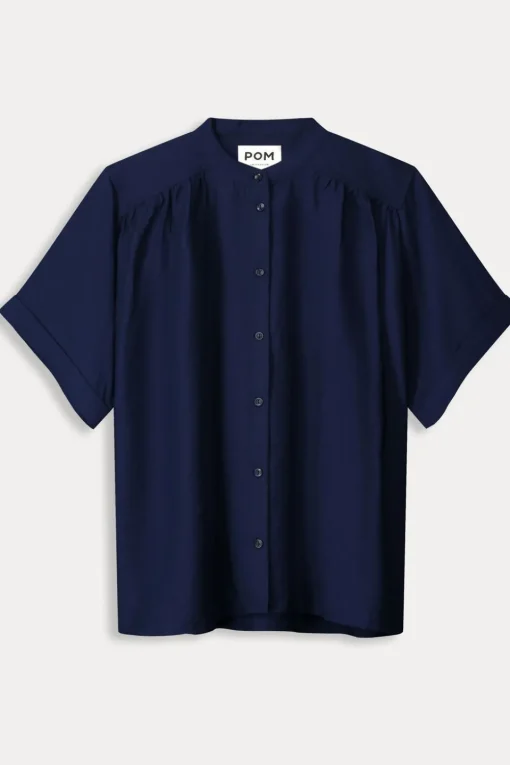 Pom Amsterdam Hemd Deep Dark Blue