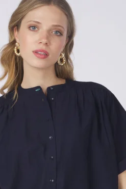 Pom Amsterdam Hemd Deep Dark Blue