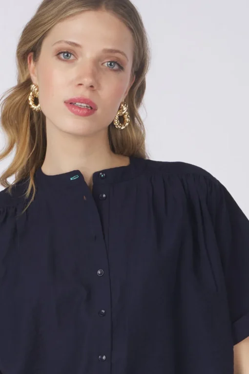 Pom Amsterdam Hemd Deep Dark Blue