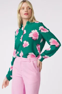 Pom Amsterdam Hemd Mila Meadow Flowers Green