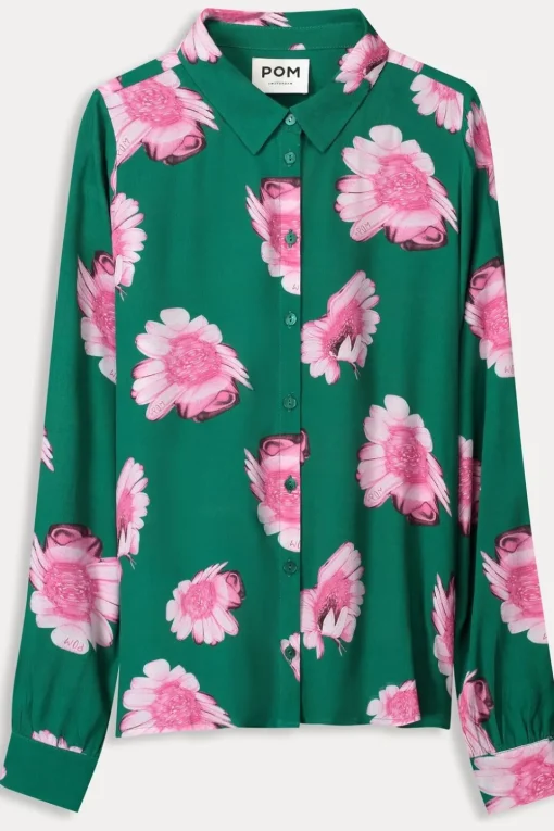 Pom Amsterdam Hemd Mila Meadow Flowers Green