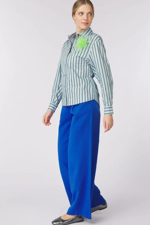 Pom Amsterdam Hemd Striped Poplin Cloudy Blue