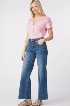 Pom Amsterdam Jeans Wide Leg Vintage Blue