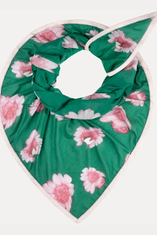 Pom Amsterdam Sjaal Shawl Meadow Flowers Green