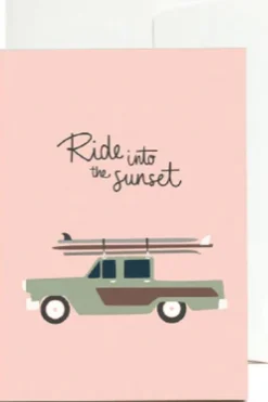 Roadtyping Wenskaart Ride Into The Sunset