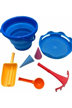 Schildkröt Speelgoed Schi 7In1 Sand Toys Folding Bucket Set Blue