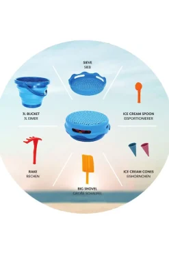 Schildkröt Speelgoed Schi 7In1 Sand Toys Folding Bucket Set Blue