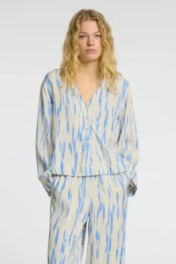 Selected Blouse Baela Ls Aop V-Neck Top B