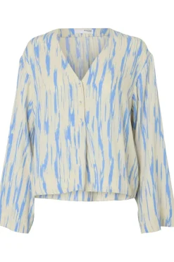 Selected Blouse Baela Ls Aop V-Neck Top B