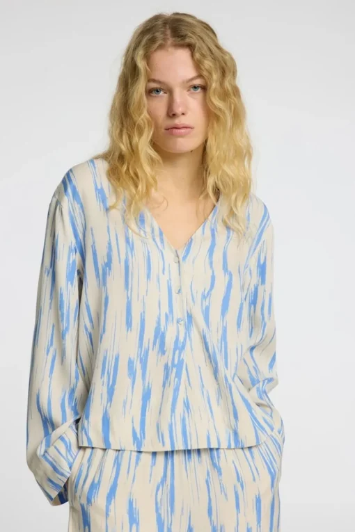 Selected Blouse Baela Ls Aop V-Neck Top B