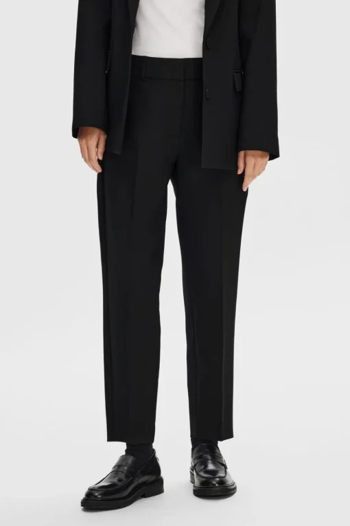 Selected Broek Rita-Ria Cropped Black