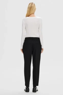 Selected Broek Rita-Ria Cropped Black