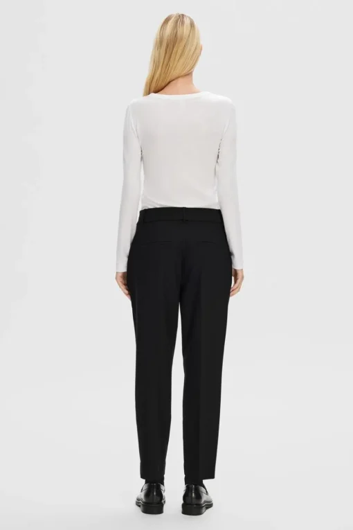 Selected Broek Rita-Ria Cropped Black
