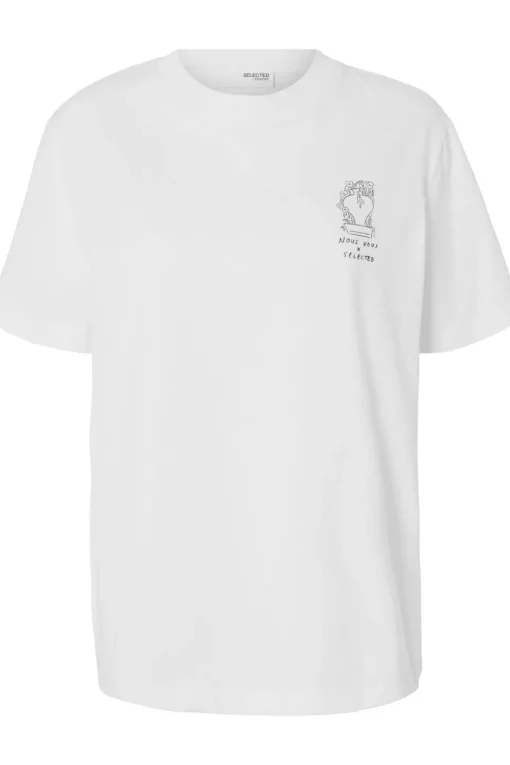 Selected T-Shirt Relax Colwoman Printed Snow