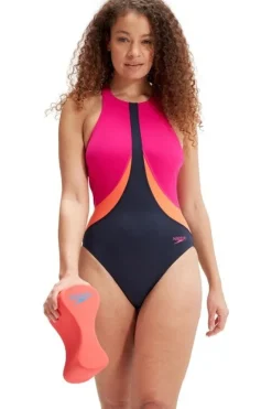 Speedo Eco+ Colourblock Hi Neck Xb
