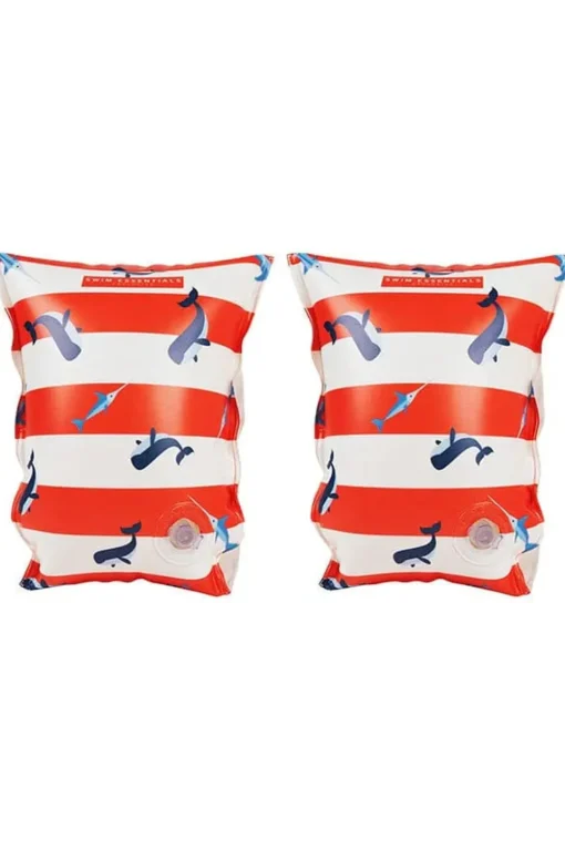 Swim Essentials Zwemarmbandjes -  Red-White Whale - Inflatable Swimming Armbands 0-2