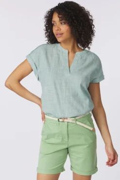 Tom Tailor Blouse Blouse Short Sleeve With Slub Structure