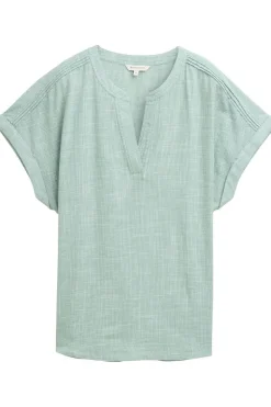 Tom Tailor Blouse Blouse Short Sleeve With Slub Structure