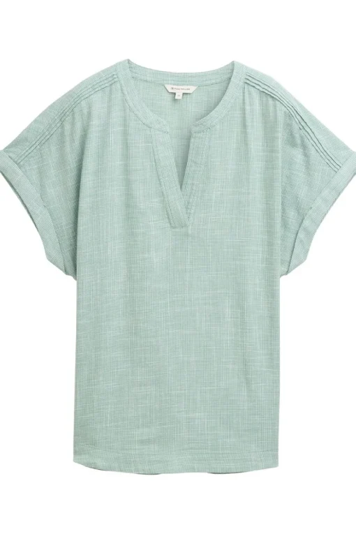 Tom Tailor Blouse Blouse Short Sleeve With Slub Structure