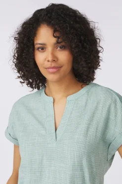 Tom Tailor Blouse Blouse Short Sleeve With Slub Structure