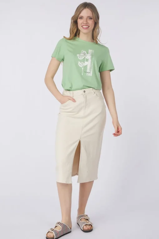 Tom Tailor Rok Midi Undyed Denim Skirt