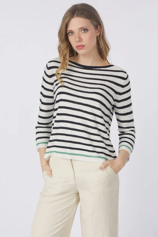 Tom Tailor Trui Knit Striped Boatneck