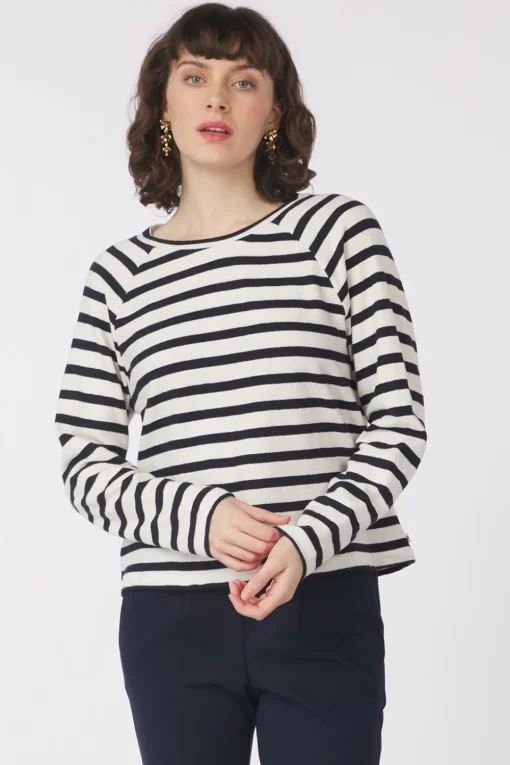 Tom Tailor Trui Striped Boxy T-Shirt With Buttons