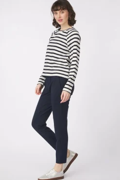 Tom Tailor Trui Striped Boxy T-Shirt With Buttons