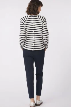 Tom Tailor Trui Striped Boxy T-Shirt With Buttons