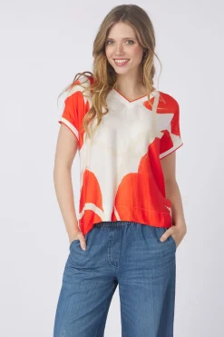 Tom Tailor T-Shirt T-Shirt Sateen Fabric Mix