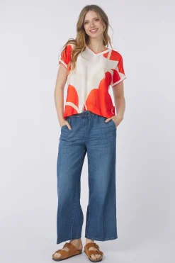 Tom Tailor T-Shirt T-Shirt Sateen Fabric Mix