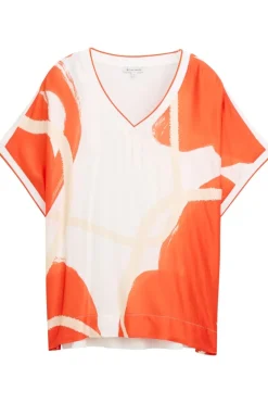 Tom Tailor T-Shirt T-Shirt Sateen Fabric Mix