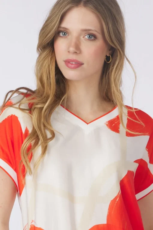 Tom Tailor T-Shirt T-Shirt Sateen Fabric Mix