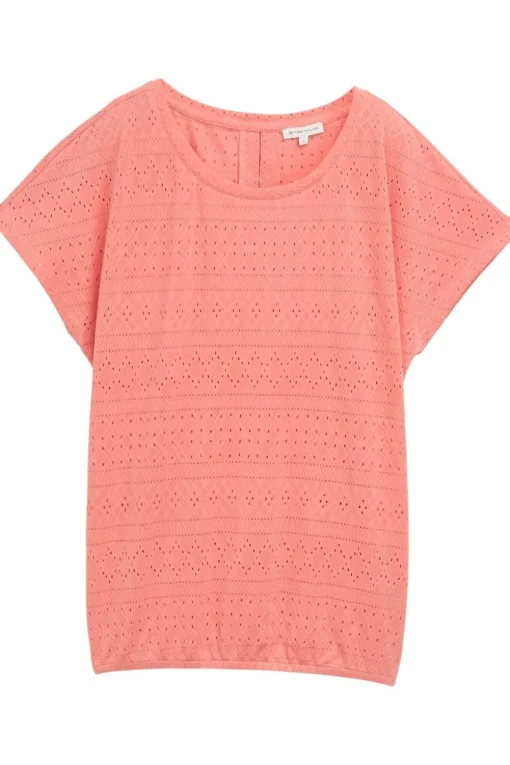 Tom Tailor T-Shirt T-Shirt Ajour Crew Neck