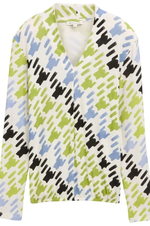 Tom Tailor T-Shirt T-Shirt V-Neck Alloverprinted